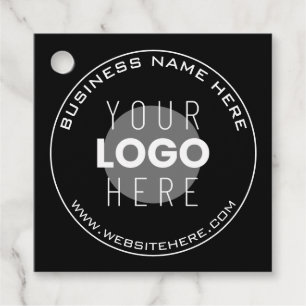 Din Business Namn, webbplats + uppladdad bild Gåvor Etiketter