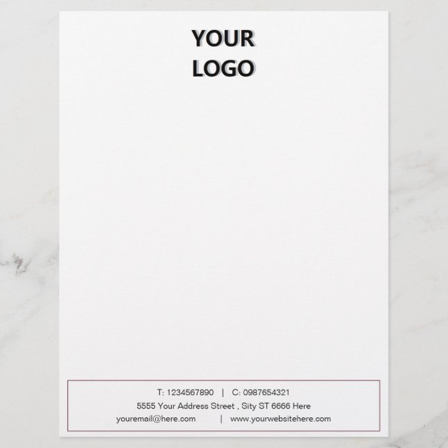 Din Business Personlig Letterhead med Logotyp Brevhuvud (Framsida)
