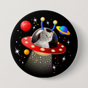 DIN CAT på en personlig UFO SciFi Knapp