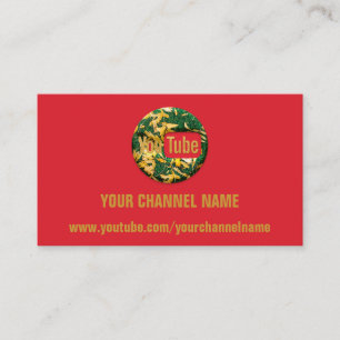 DIN CHANNEL NAMN YOUTUBER MODERN RED VISITKORT