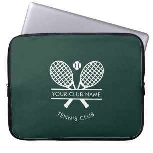 Din Country Club Namn Tennis Grönt Anpassat Laptop Fodral