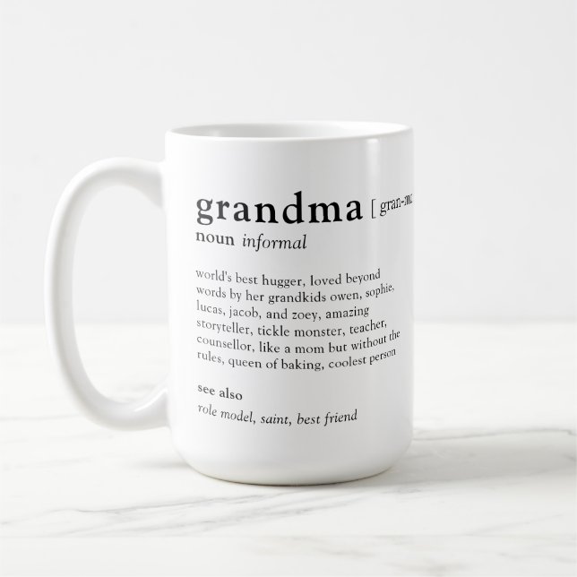 Din definition av Grandma Personlig Photo Mugg (Vänster)