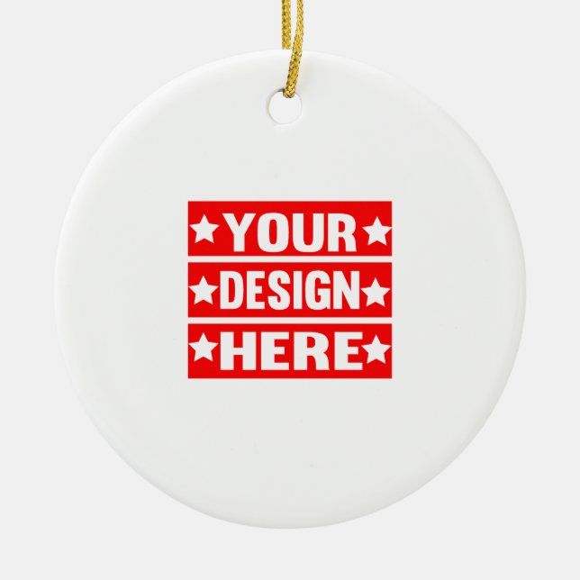 Din design här-Anpassningsbar Julgransprydnad Keramik (Framsidan)