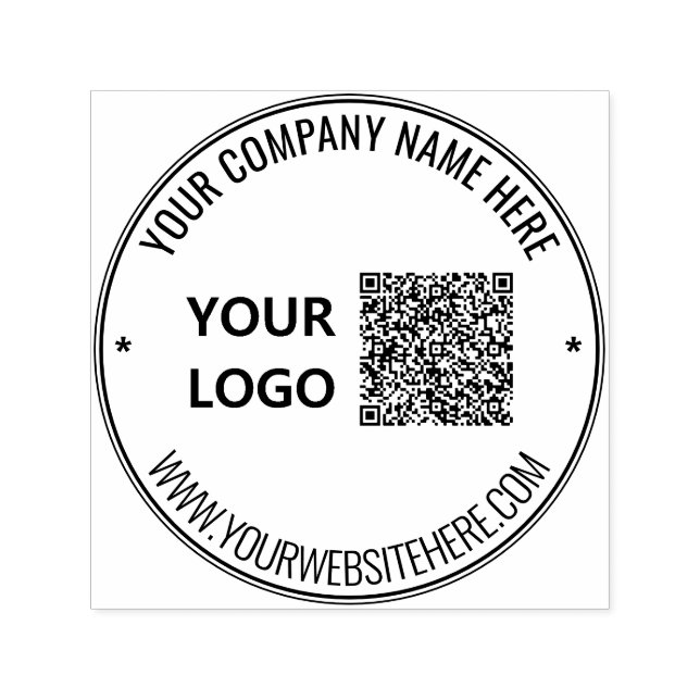 Din Design QR-kod och Logotyp Rund Stämpel Mall (Design)