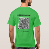 Din design QR-kod T-shirt exempel Anpassad text