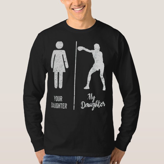 Din dotter min dotter Boxing Parents Boxer Tjock T Shirt (Framsida)