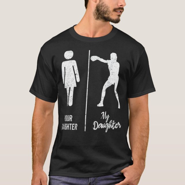 Din dotter min dotter Boxing Parents Boxer Tjock T Shirt (Framsida)