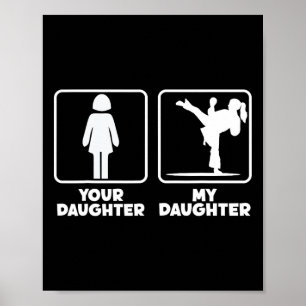 Din Dotter Min Dotter Karate Kämpe Kampsport Poster