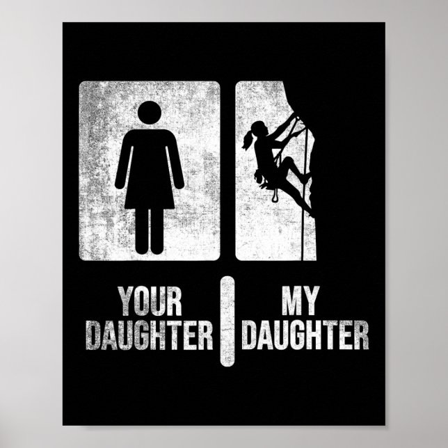 Din Dotter Min Dotter Klättrar. Roligt Klättrande Poster (Framsidan)