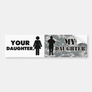 Din dotter min dotter Militär Pappa Bildekal