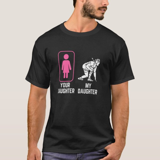 Din Dotter Min Dotter u2013 Rollig Brottning Fan T Shirt (Framsida)