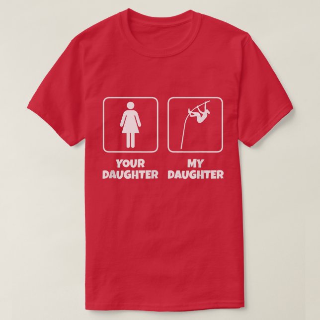 Din dotter min dotterdotter, ynka pole-valv t shirt (Design framsida)