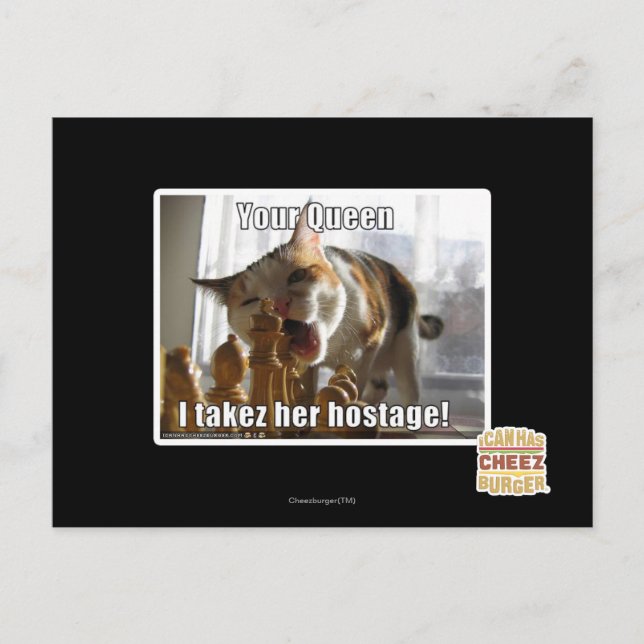 Din drottning, jag tar hennes gisslan vykort (Framsida)