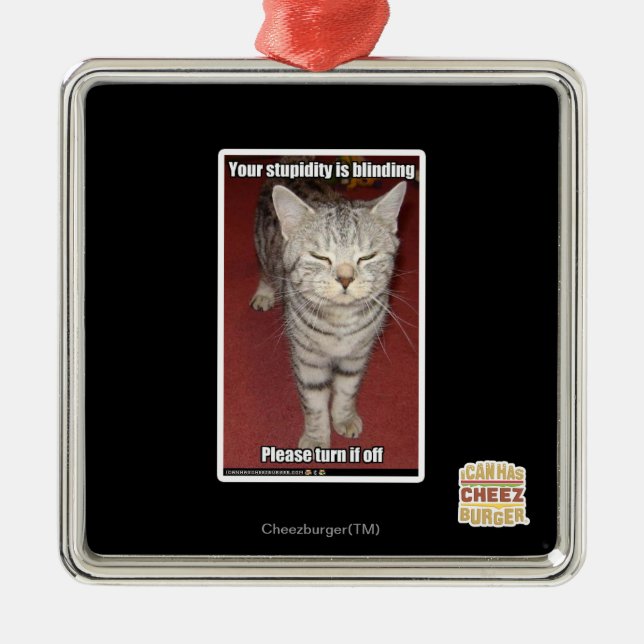 Din dumhet blinkar 2 julgransprydnad metall (Framsidan)