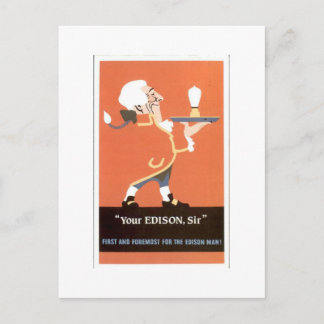 Din Edison Sir Vintage Reklamillustration P Vykort