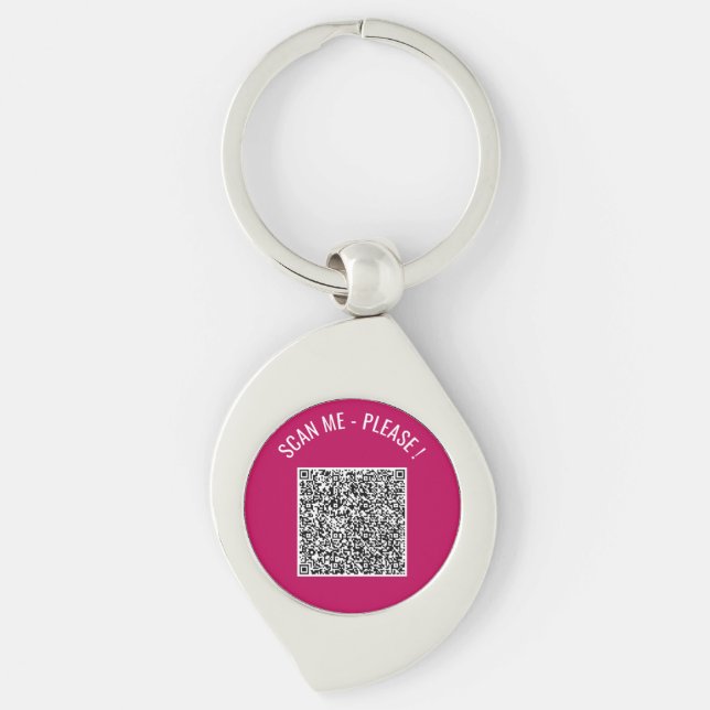 Din egen design Skanna Info QR-kod Nyckelring (Framsidan)