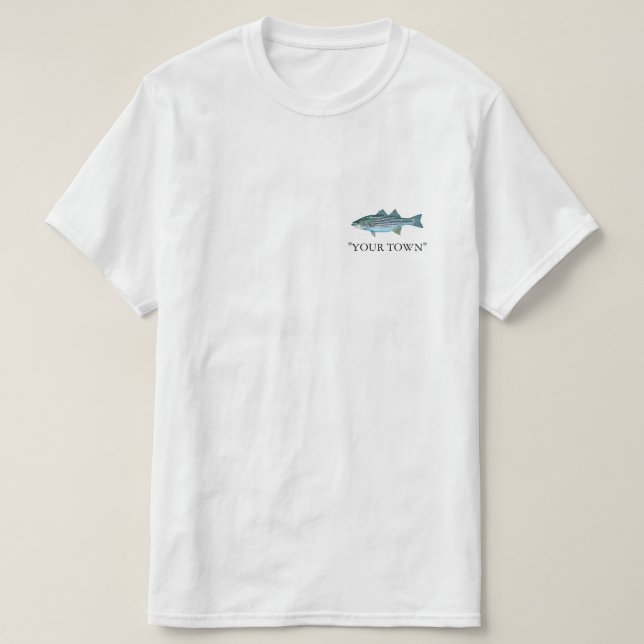Din egen eller Namn-stripe Bass FISHING T-Shirt (Design framsida)