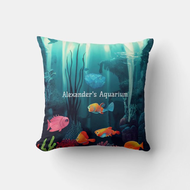 Din egen Exotic Fish Tank Aquarium Kudde (Framsida)