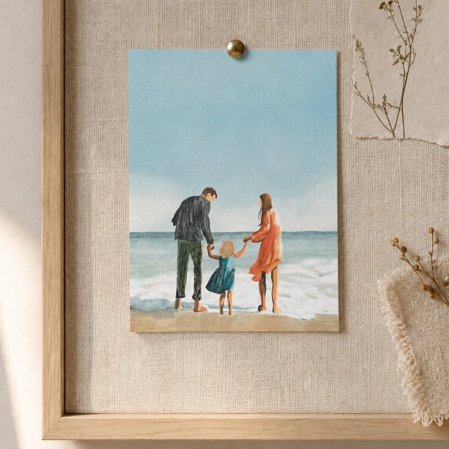 Din egen konst | Ladda upp din målning Teckning Vykort (Custom artwork upload postcard for family portraits, illustrations, and mailed keepsakes)