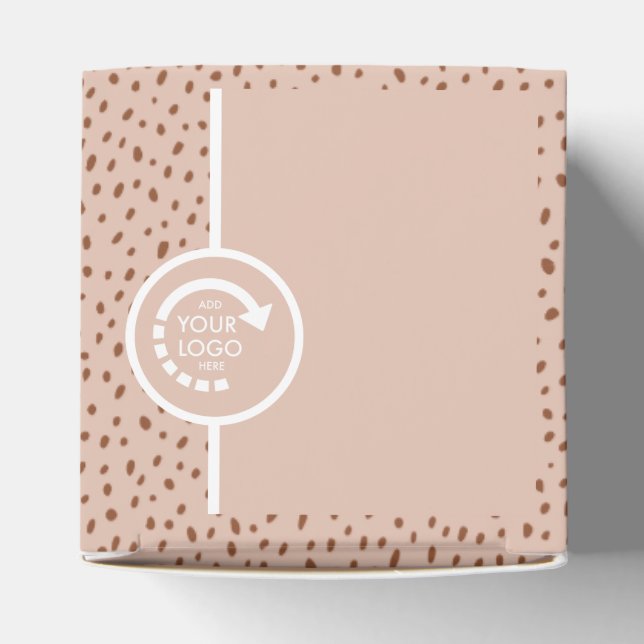 DIN EGEN LOGO Boho Beige & Brun Dots Favor Box Presentaskar (Överdel)