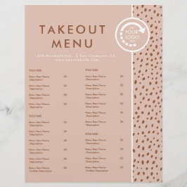 DIN EGEN LOGOTYP Beige & Boho Brun Takeout-meny Reklamblad