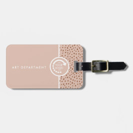 DIN EGEN LOGOTYP Trendig Beige & Terracotta Dots Bagagebricka