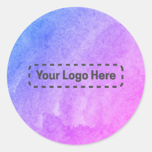 Din egen logotyp vattenfärg Miami-dekal Runt Klistermärke