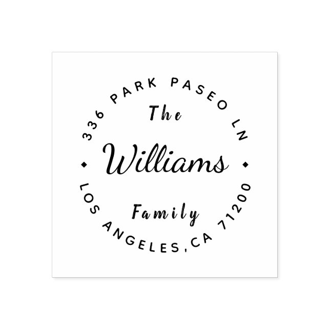 Din egen moderna familjs Returadress Namn Rubber Stämpel (Tryck)