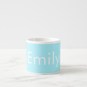 Din egen Namn eller Ord Mjuk Himlar Blue Espressomugg