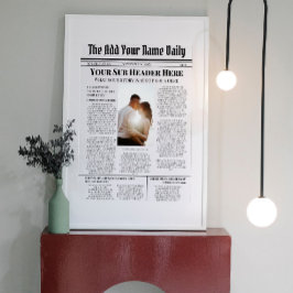 Din egen nyhetsartikel för Front Page-Personlig Poster