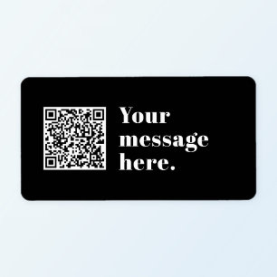 Din egen överförda QR-kod och redigerbar Retro-tex Adressetikett