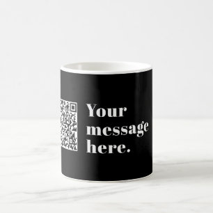 Din egen överförda QR-kod och redigerbar Retro-tex Kaffemugg