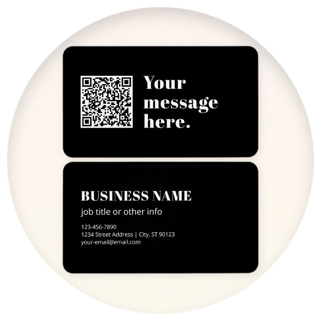 Din egen överförda QR-kod och redigerbar Retro-tex Visitkort (Skapare uppladdad)