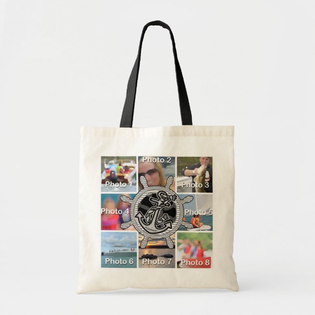 Din egen Personlig Nautical Bag 8 bilder Tygkasse (Framsidan)