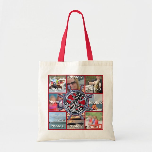 Din egen Personlig Nautical Bag 8 bilder Tygkasse (Framsidan)