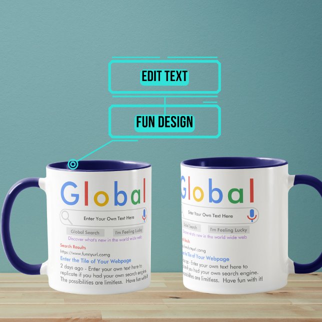 Din egen sökmotor är funny 11 oz mugg (Ever wanted your own global web search engine? Well now you have one! )