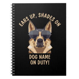 Din egen text, Öron upp skuggor på Hund Namn på tu Anteckningsbok