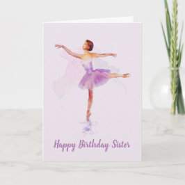 Din egen text på denna vacker lila ballerina kort