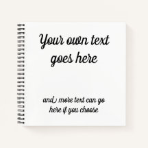 Din egen text på framsidan. Svart text på vitt