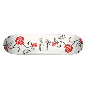 Din egna Skateboard - rosa Vine och fjäril
