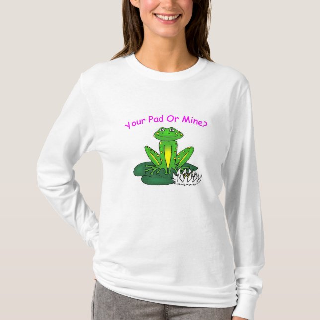 Din eller Min - Dam Vit Långärmad T Shirt (Framsida)