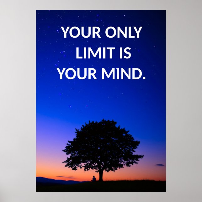 Din enda gräns är din Poster Mind Motivation (Framsidan)