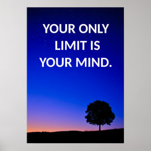 Din enda gräns är din sinnesrörelse i Träd Poster