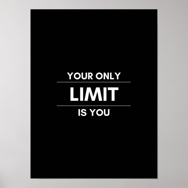 Din enda GRÄNS är du - Motiverande Poster (Framsidan)