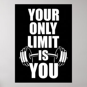 Din enda gräns är du - Workout Gym Motivation Poster
