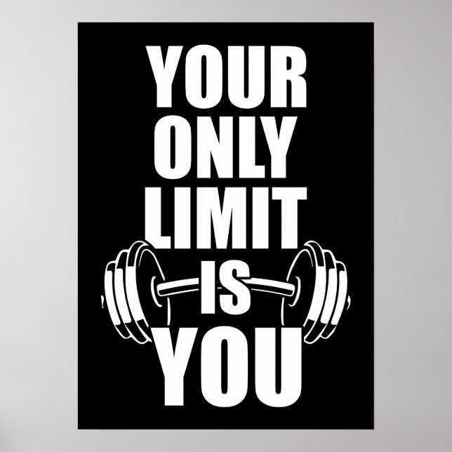 Din enda gräns är du - Workout Gym Motivation Poster (Framsidan)