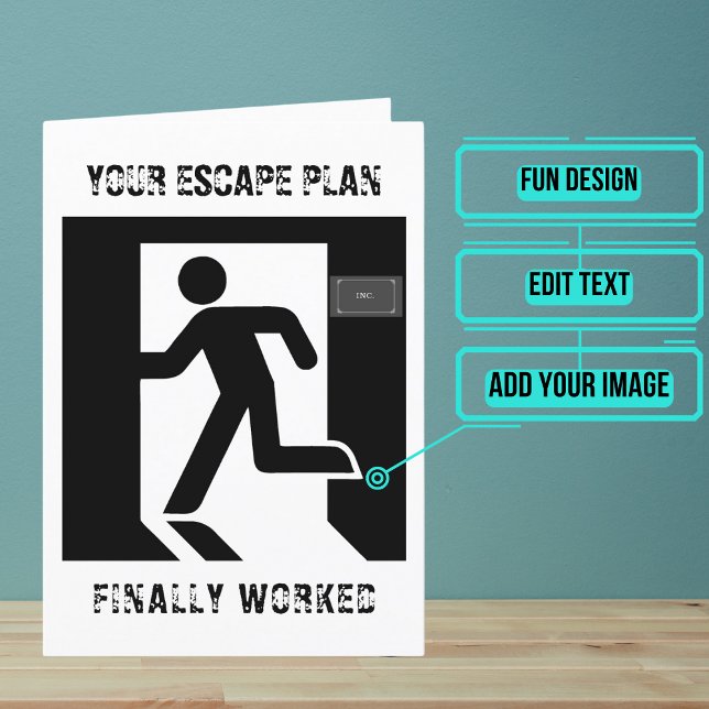 Din Escape-plan för att avsluta jobbet Kort (Looking for the perfect card for that friend who is about to quit/leave their job?)