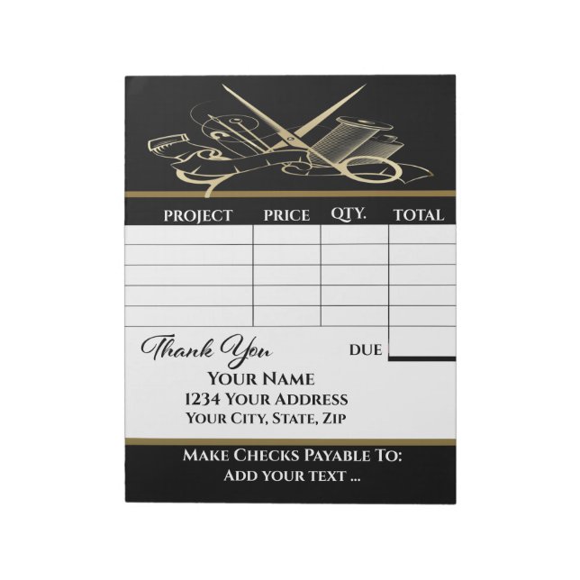 Din faktura anteckningsblock (Roterad)