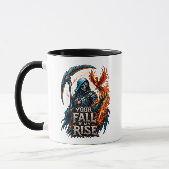 Din Fall Är Min Uppgång Reaper Handelsmotivation Mugg (Vänster)