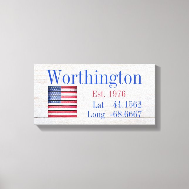 Din familj Namn Latitude och longitud Canvastryck (Framsida)